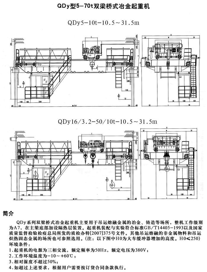 QDY型雙梁橋式冶金起重機(jī)